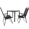 Outdoor Essgruppe mit zwei Klappstühlen - Saridio (dreiteilig)