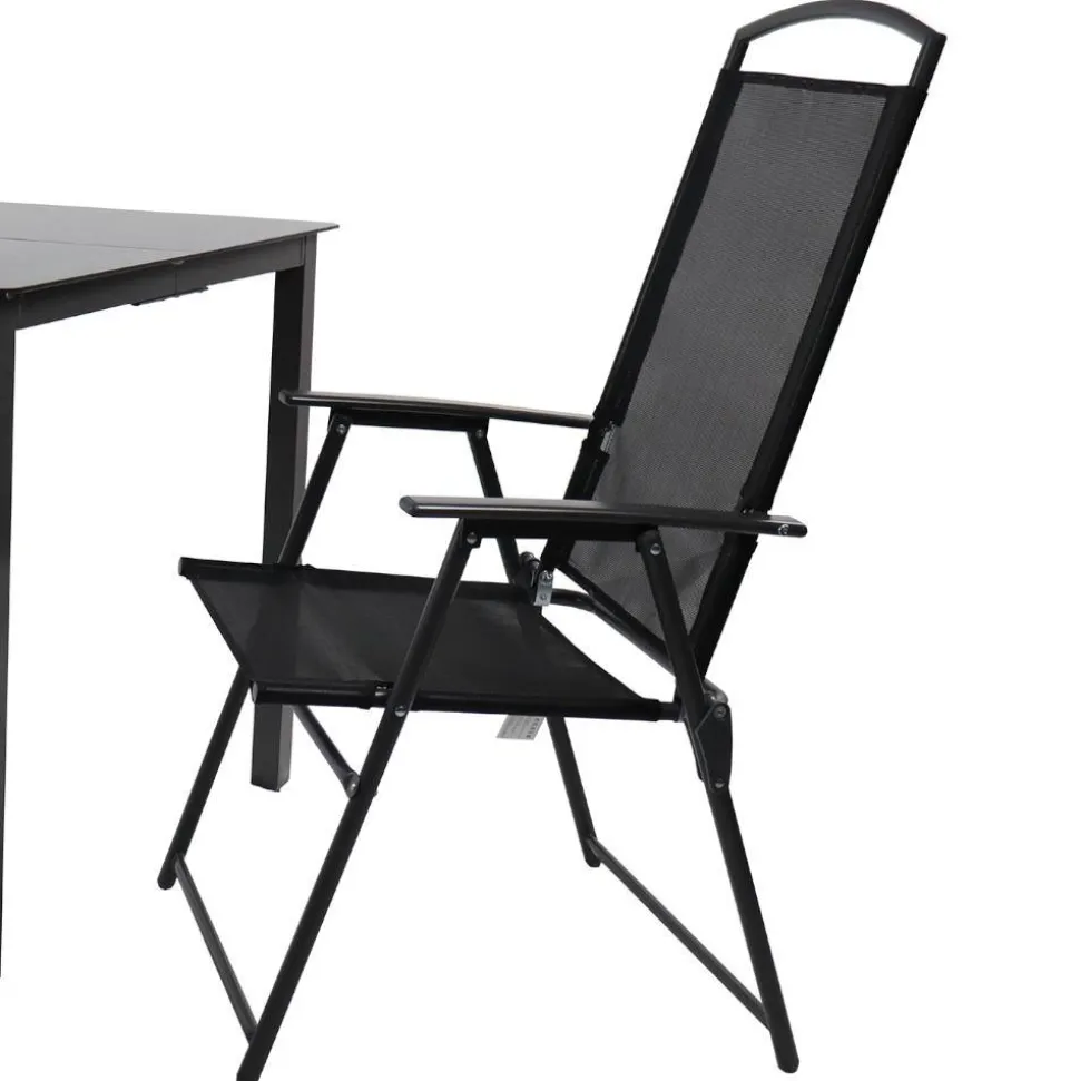 Outdoor Essgruppe mit zwei Klappstühlen - Saridio (dreiteilig)