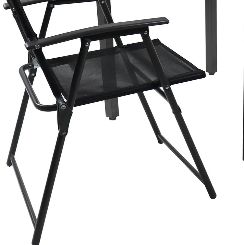 Outdoor Essgruppe mit zwei Klappstühlen - Saridio (dreiteilig)