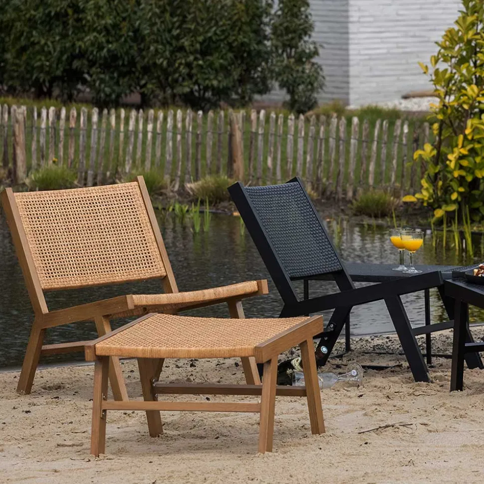 Outdoor Hocker aus Geflecht Kunstrattan - Abajo (2er Set)