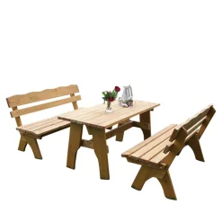 Outdoor Sitzgruppe Brixen aus Kiefer Massivholz (dreiteilig)