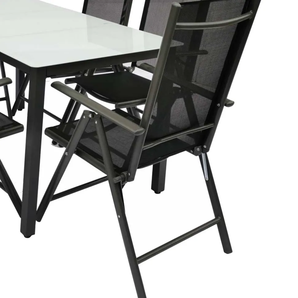 Outdoor Sitzgruppe mit Glastisch - Franatico (siebenteilig)