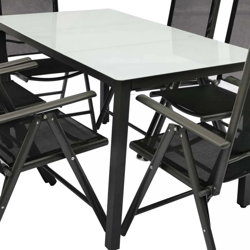 Outdoor Sitzgruppe mit Glastisch - Franatico (siebenteilig)