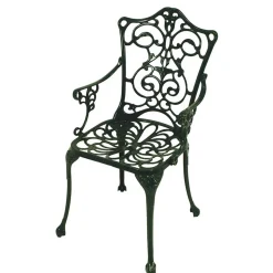 Outdoor Stuhl mit Armlehnen in Dunkelgrün - Tilano