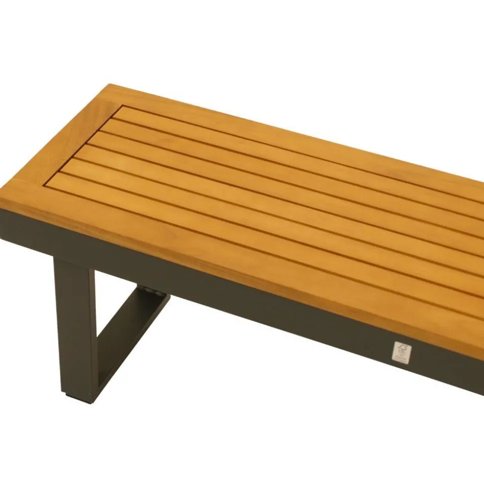 Outdoorbank ohne Lehne aus Akazienholz - Abrahams