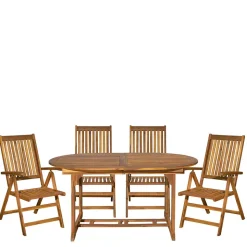 Ovale Gartentisch Gruppe für vier Personen - Nevuz (fünfteilig)