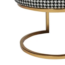 Ovale Polsterbank mit Hahnentritt Muster - Gasilia