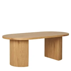 Ovaler Couchtisch in Eiche Holzoptik - Saracan