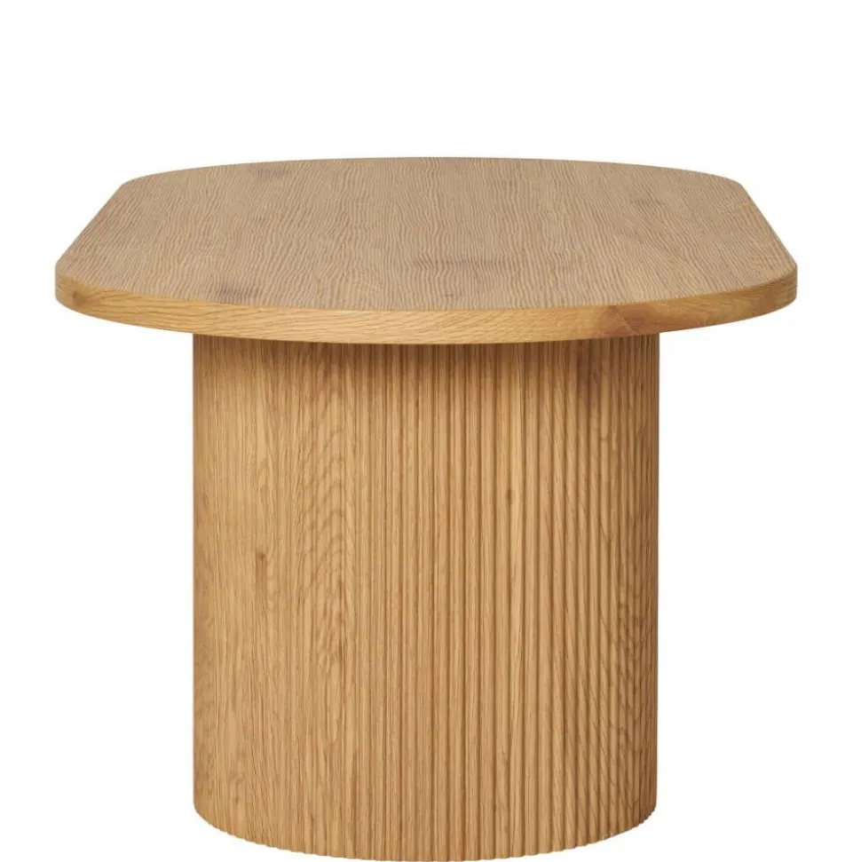 Ovaler Couchtisch in Eiche Holzoptik - Saracan