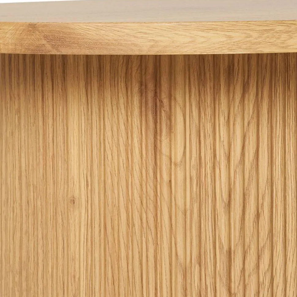 Ovaler Couchtisch in Eiche Holzoptik - Saracan