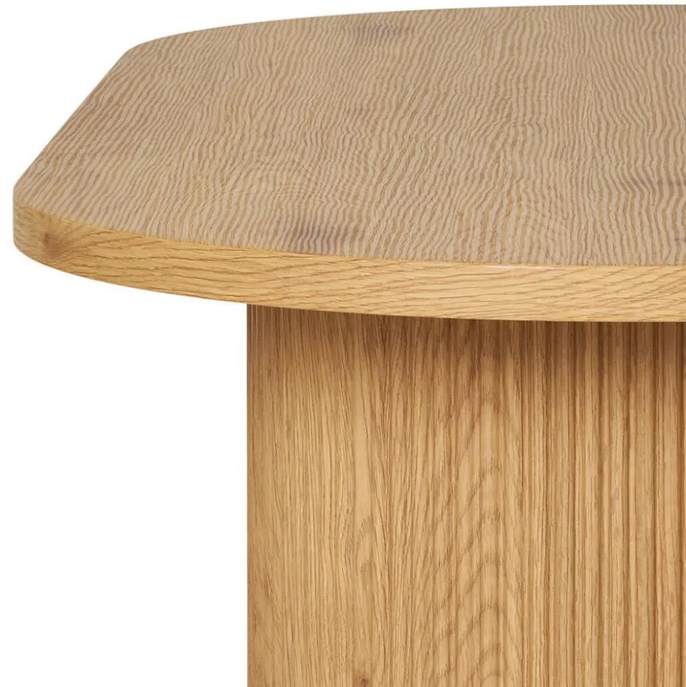 Ovaler Couchtisch in Eiche Holzoptik - Saracan