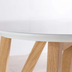 Ovaler Designtisch in Weiß & Eichefarben - Calypso