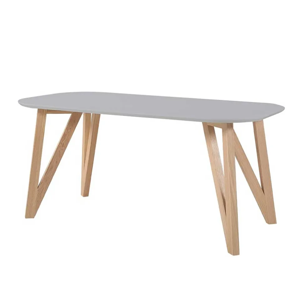 Ovaler Esszimmer Esstisch in Grau & Eichefarben - Mevyda