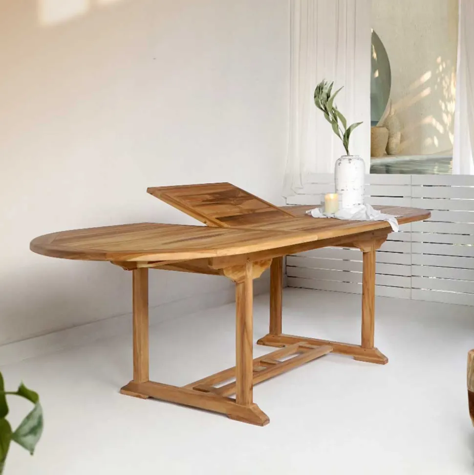 Ovaler Gartentisch aus Teak massiv - Senvelita