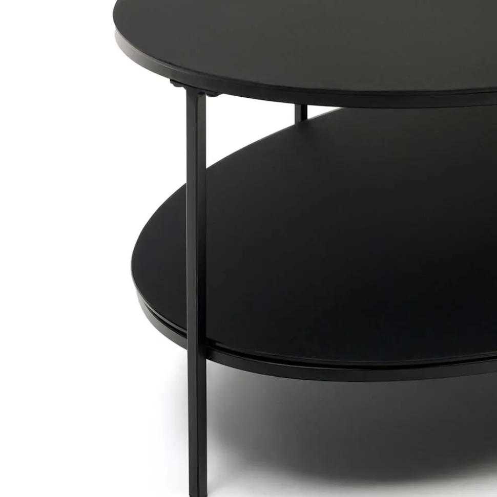 Ovaler Sofatisch aus Glas und Metall - Calama