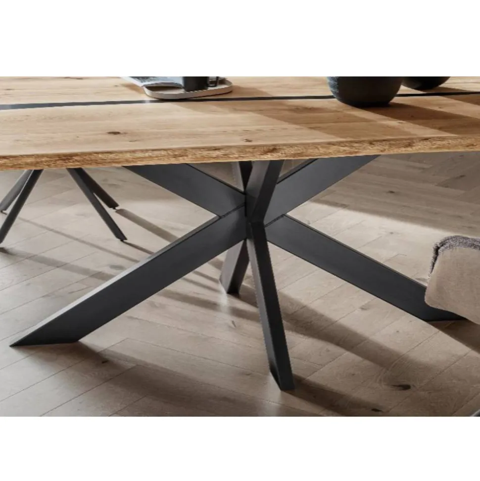 Ovaler Wildeichetisch mit Epoxid-Harz-Einlage - Tyvoria