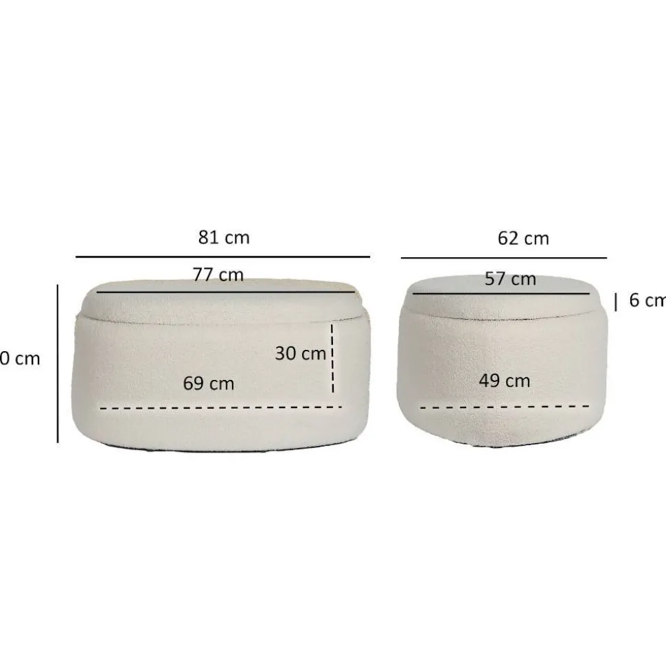 Ovaler XL Hocker mit Stauraum-Truhe - Barracin