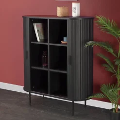 Ovales Schiebetüren-Highboard im Retro Design - Lurymav