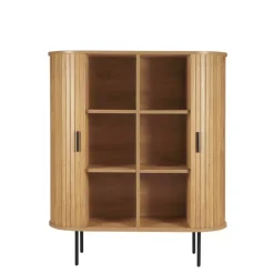 Ovales Skandi-Highboard mit Schiebetüren - Barnetta