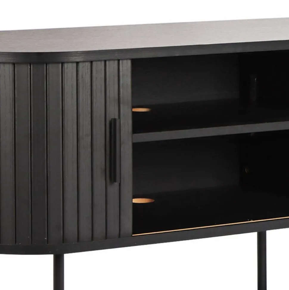 Ovales TV-Lowboard mit Schiebetüren - Lurymav