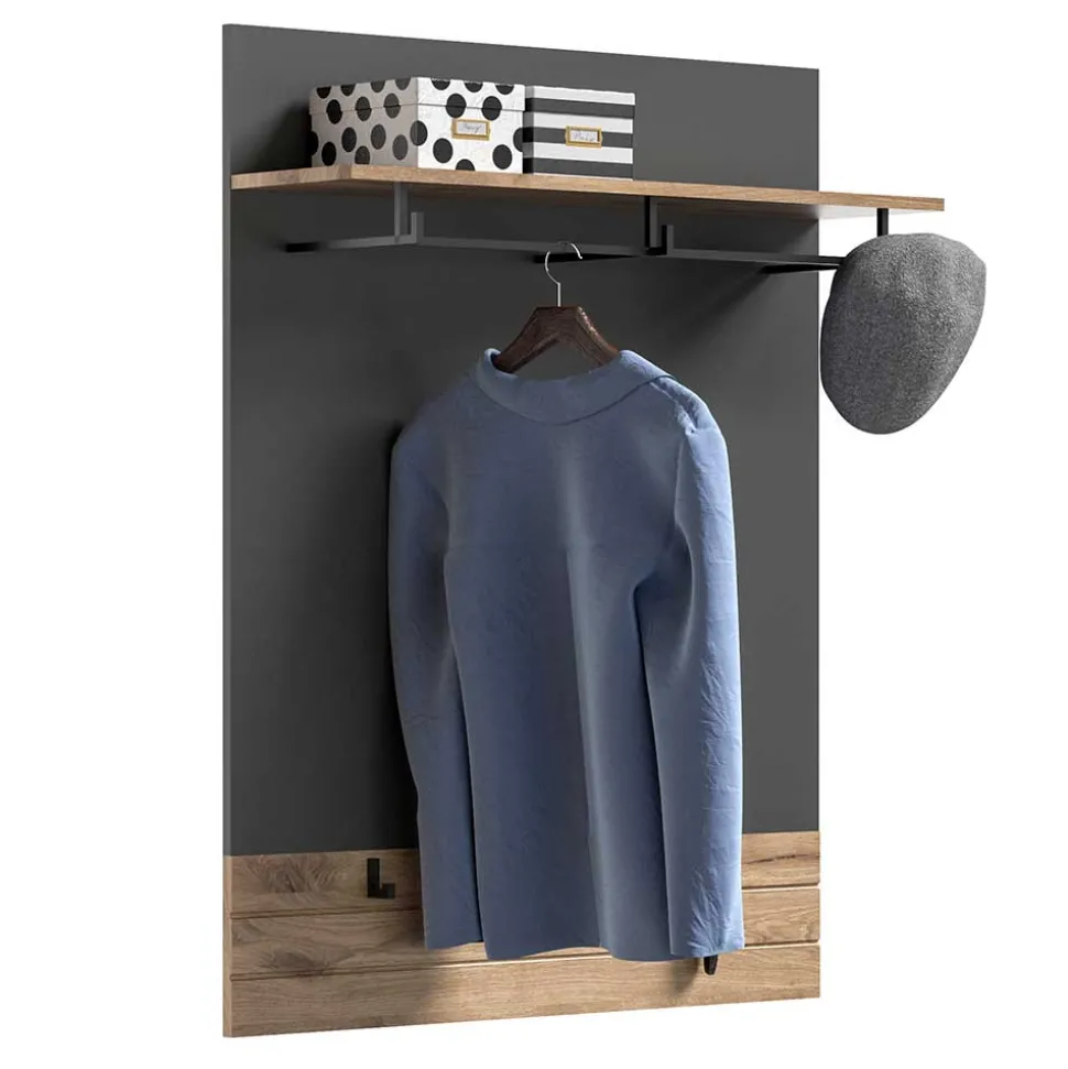 Paneel Garderobe mit Stange & 6 Haken - Catamaron