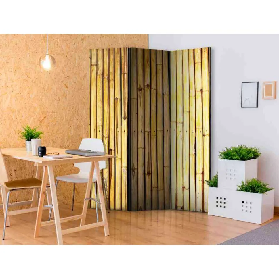 Paravent Foto Trennwand Bambus Rohr - Catjana