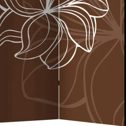 Paravent in Braun Weiß Gelb bedruckt - Sanni