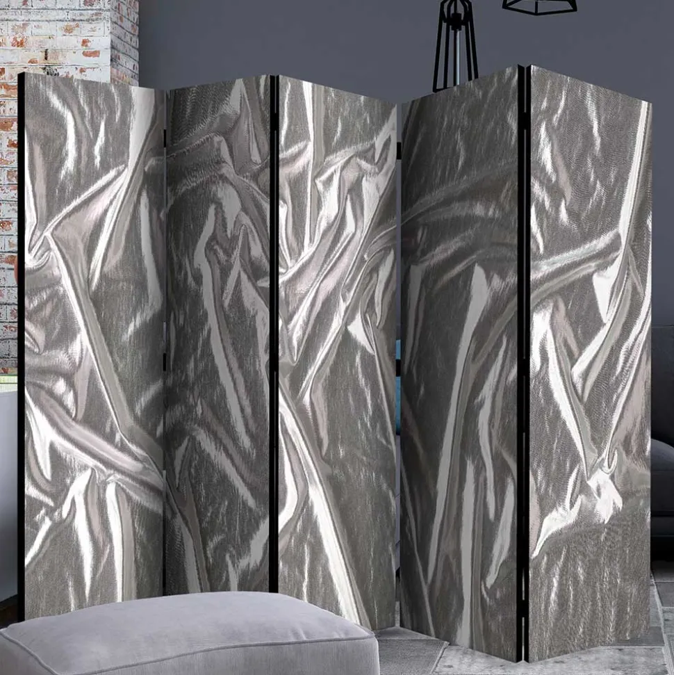Paravent in Grau Silber bedruckt - Smidan