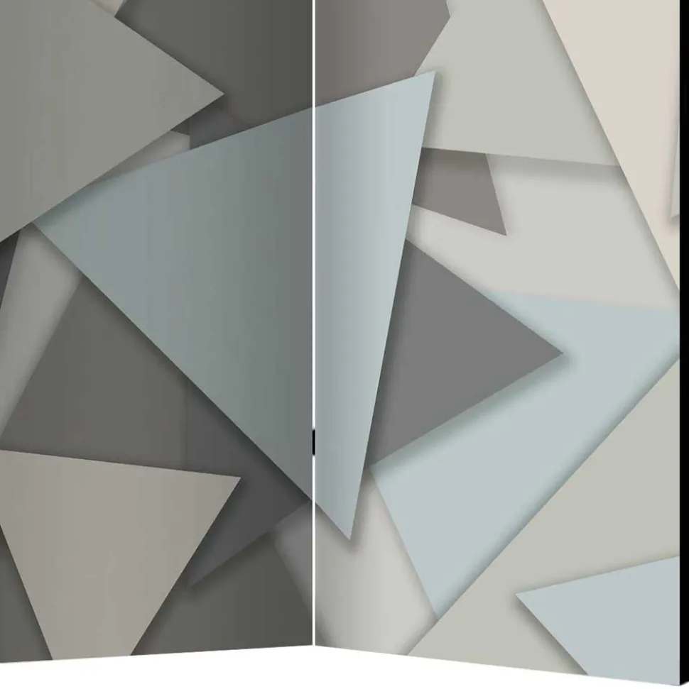 Paravent in Grautönen Dreiecke Muster - Trinity