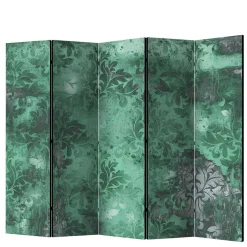 Paravent in Grün Grau Ornament - Vilma