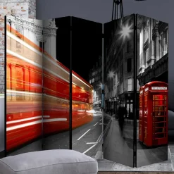 Paravent in Schwarz Weiß Rot - London Fotodruck - Enkes