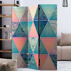 Paravent mit Dreieck Muster mit Orient Ornamenten - Sintma