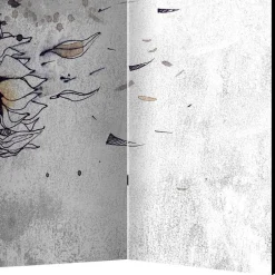 Paravent mit Kunstmotiv Sonnenblumen im Wind - Grema