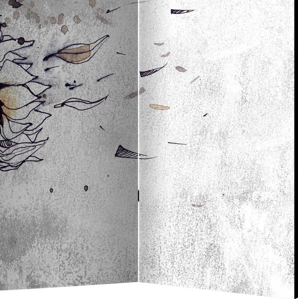 Paravent mit Kunstmotiv Sonnenblumen im Wind - Grema