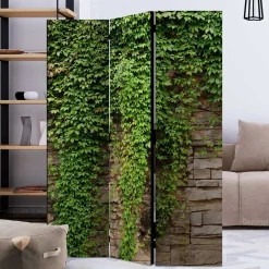 Paravent mit Mauer & Ranke Wilder Wein - Letona