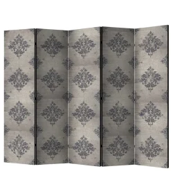 Paravent mit Ornament Muster in Grau - Scandrec