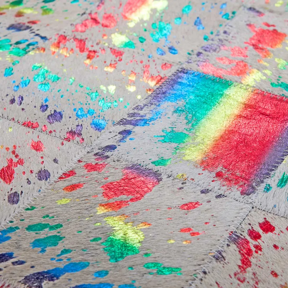 Patchwork Designteppich aus Echtfell - Bradla