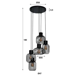 Pendelleuchte mit Drahtschirmen - Lotta