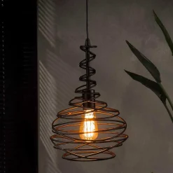 Pendelleuchte mit Drahtschirm geschwungen - Brozana