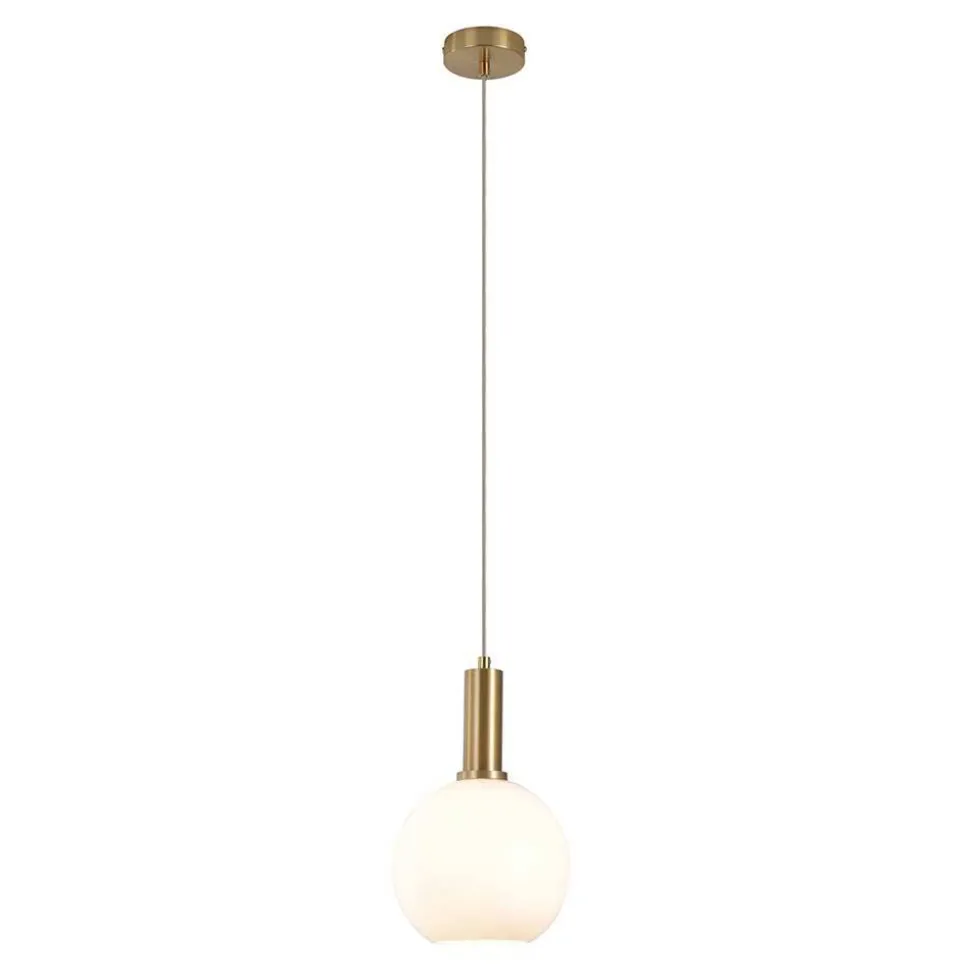 Pendelleuchte mit Kugelschirm in Weiß - Konstantin