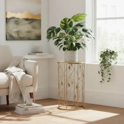 Pflanzenhocker Jarana in Gold