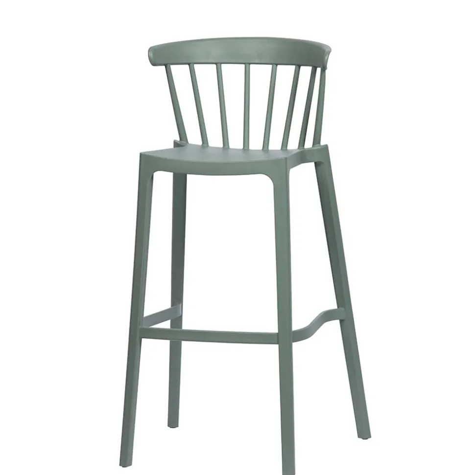 Pflegeleichter Barstuhl in Graugrün - Ecdo (2er Set)