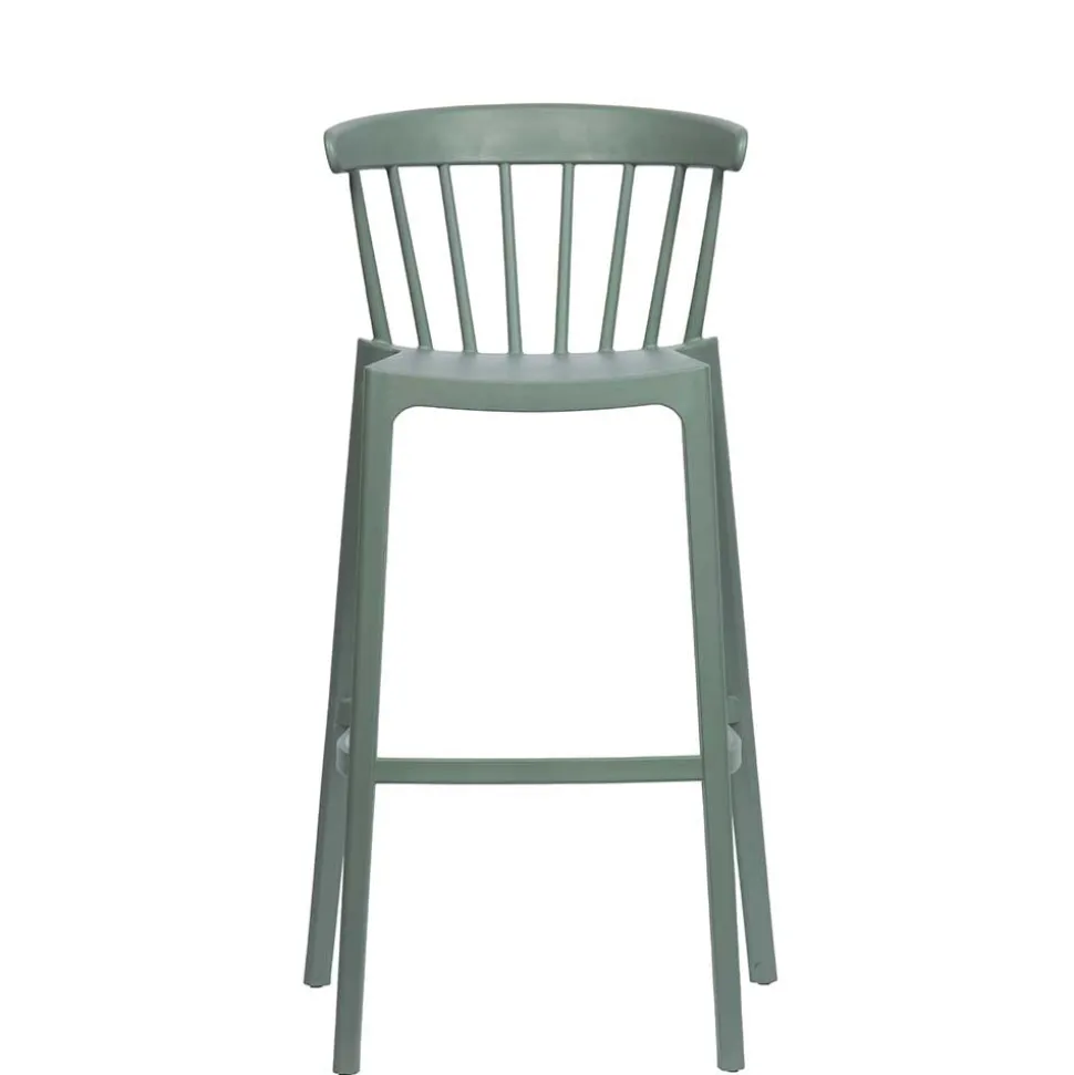 Pflegeleichter Barstuhl in Graugrün - Ecdo (2er Set)