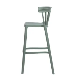 Pflegeleichter Barstuhl in Graugrün - Ecdo (2er Set)