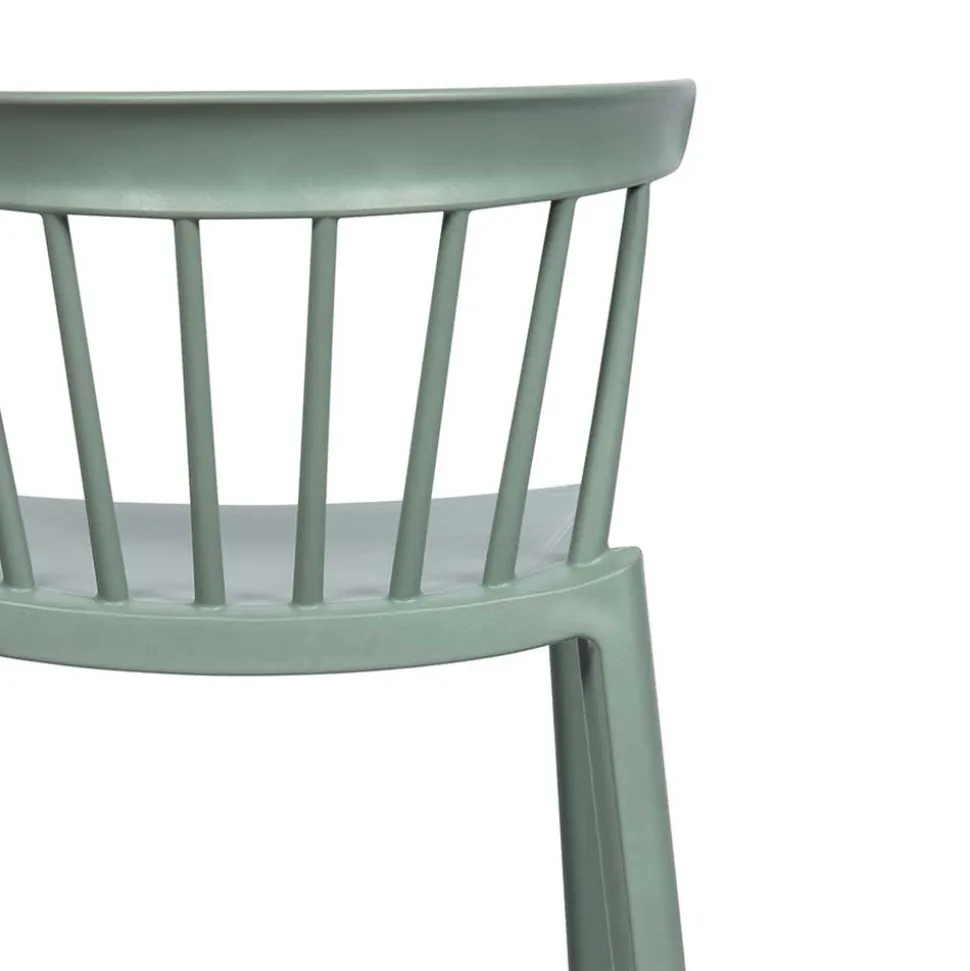 Pflegeleichter Barstuhl in Graugrün - Ecdo (2er Set)