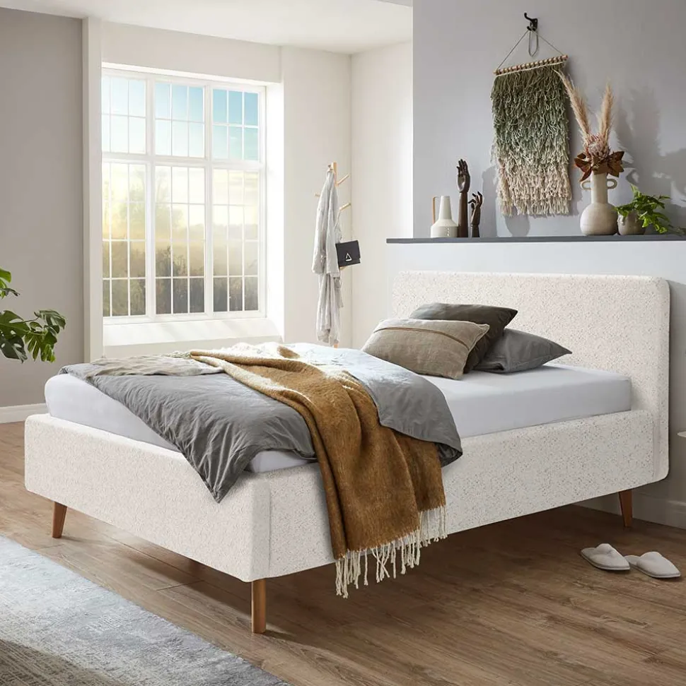 Plüsch Polsterbett in Creme - Ilena