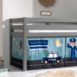 Polizei Kinderzimmer Hochbett in Grau - Annest