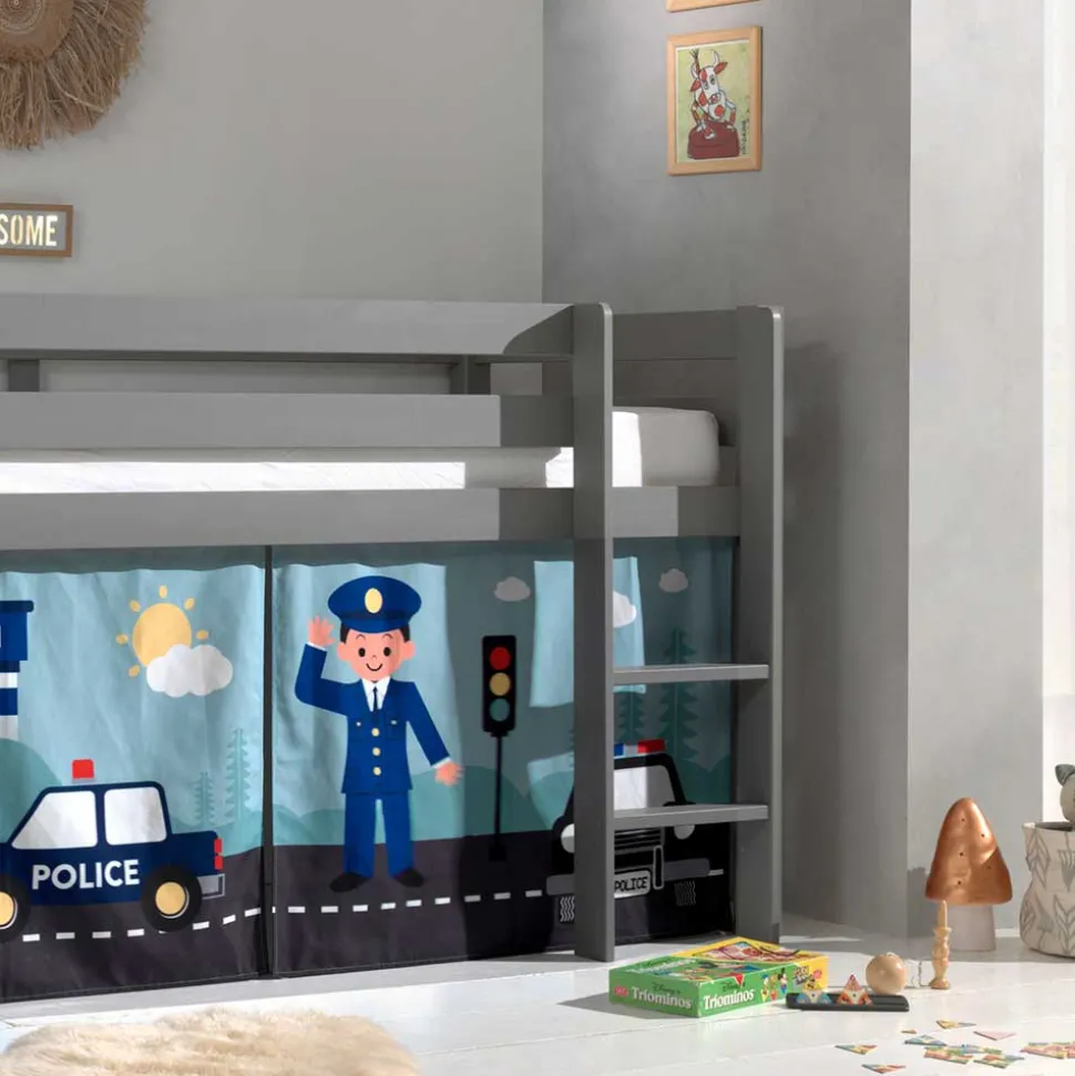 Polizei Kinderzimmer Hochbett in Grau - Annest