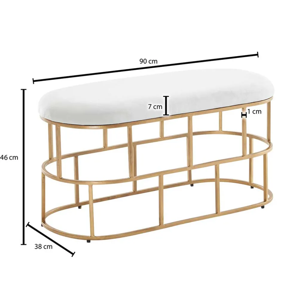 Polsterbank in Weiß Samt - Pysero
