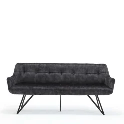 Polsterbank mit Armlehnen in Anthrazit - Mascaro